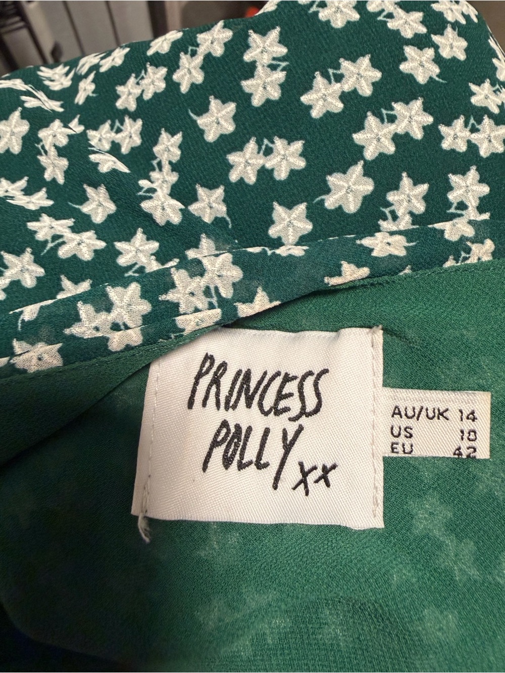 Princess Polly Dark Green Floral Mini Dress - Picture 6 of 6